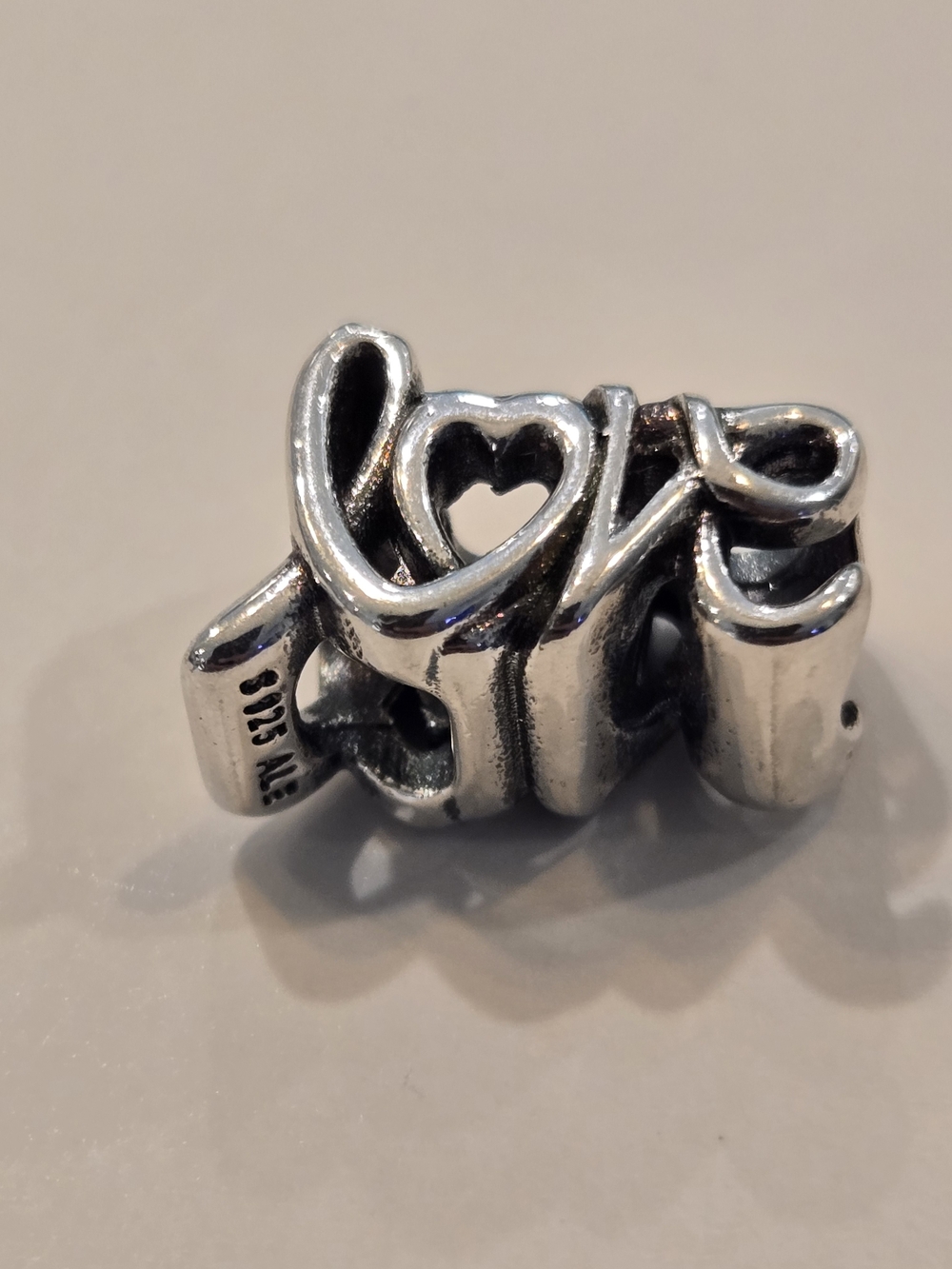 Pandora 'Love' Script Charm